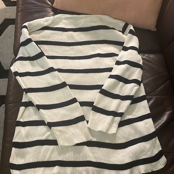 Ralph Lauren Jeans Black Striped Ribbed Long Sleeve Top - Picture 4 of 4